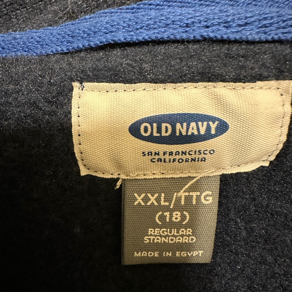 🛑SOLD🛑 Old Navy Sweater-Knit Fleece Navy Blue Cardigan for Boys Size XXL (18) - Picture 4 of 5